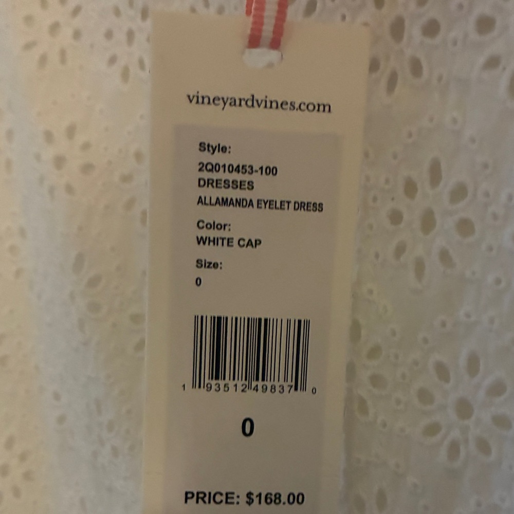 NWT Vineyard Vines Allamanda Sleeveless White Eyelet Dress Size 0 - Picture 8 of 9